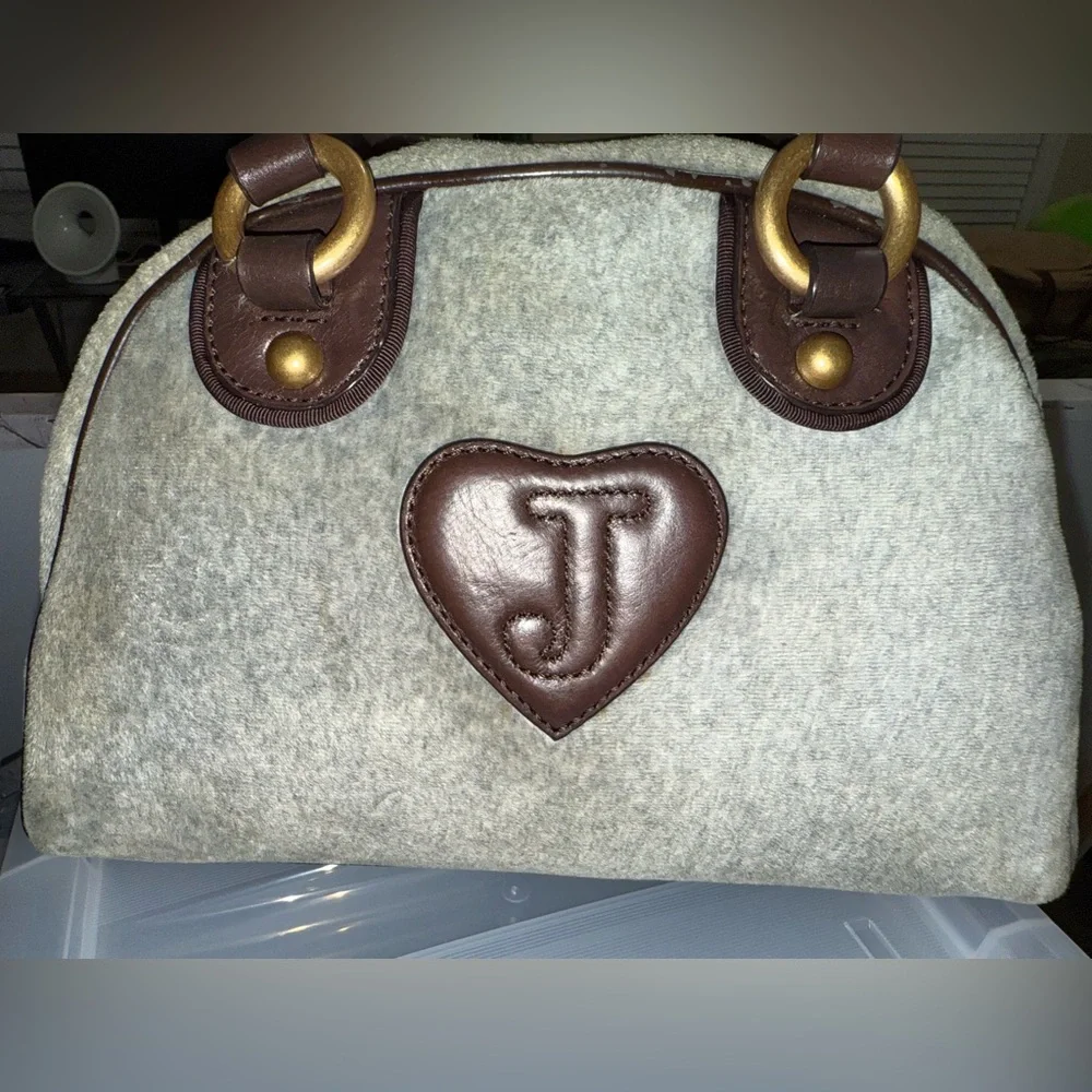 Juicy Couture Bowler Style Grey and Brown Shoulder Bag - Picture 3 of 7
